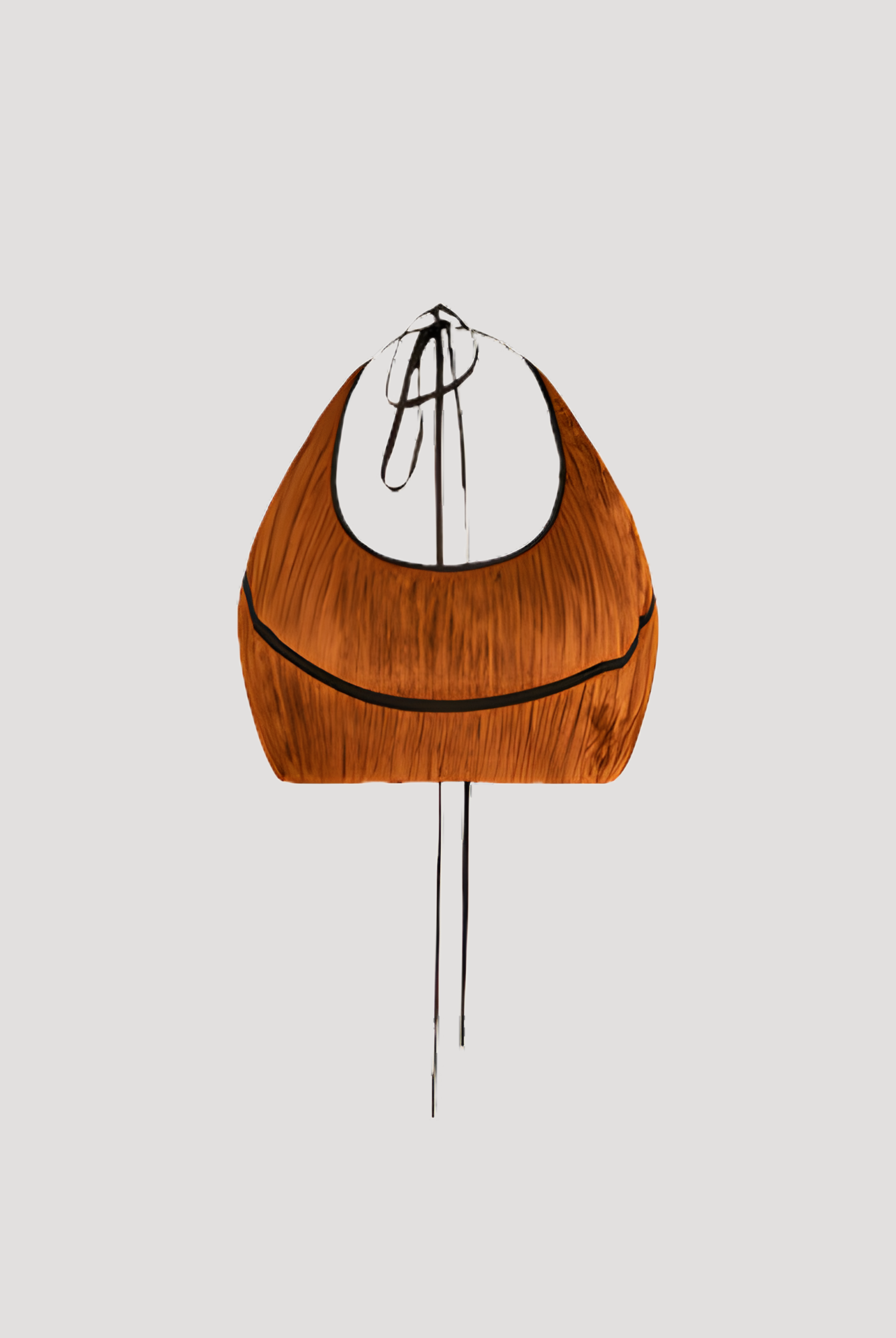 Bronze Ruched Halter Neck Crop Top