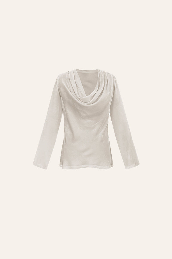 Cream Cowl Top