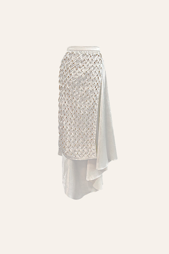 Cream Cocoon Wrap Skirt