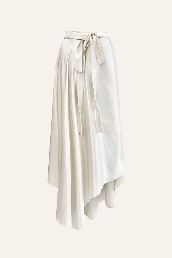 Cream Cocoon Wrap Skirt