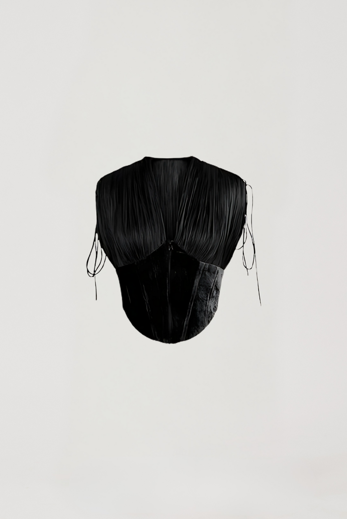 Veronica Corset - Black velvet corset top with a zipper from Aroka.