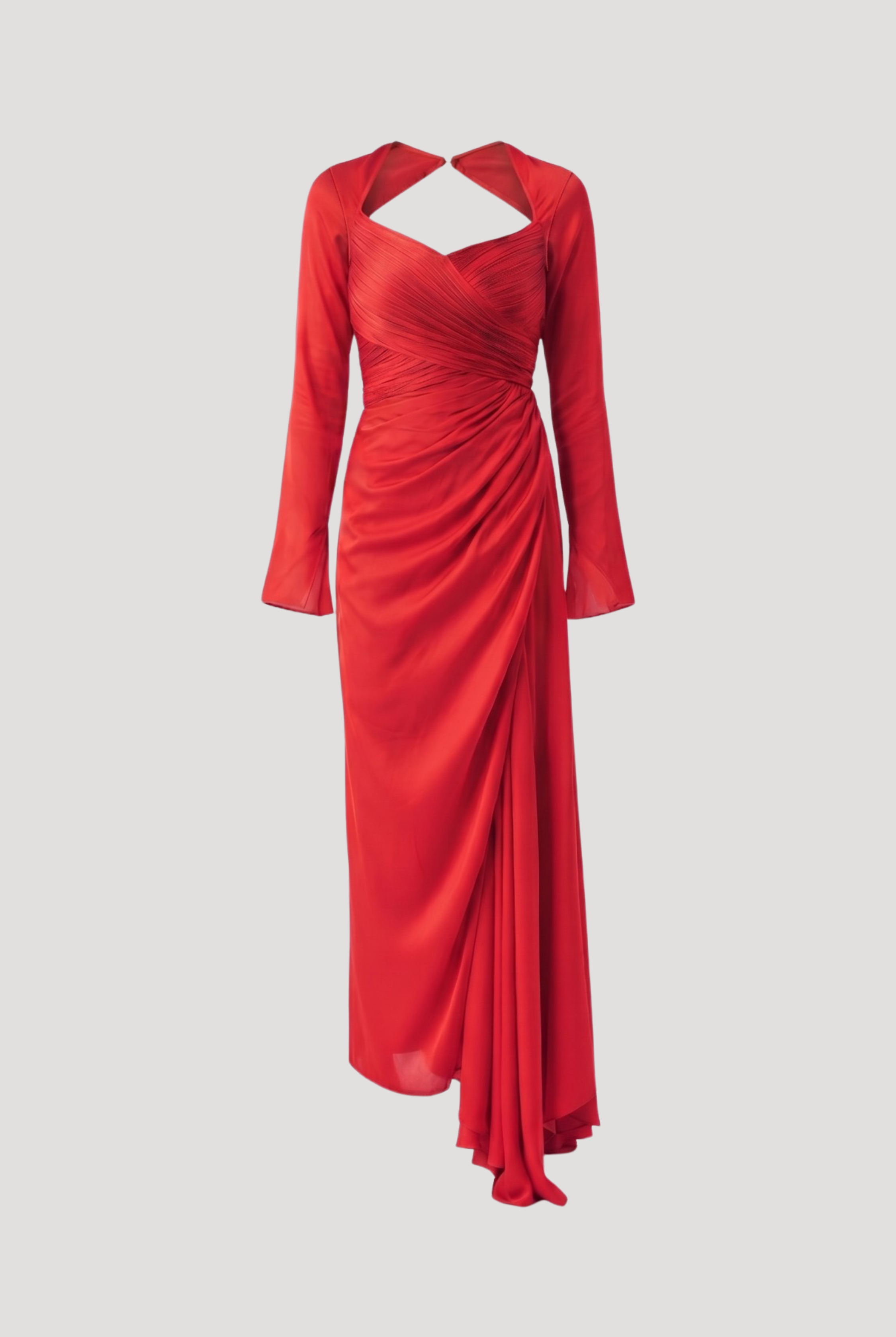 Grace Ruched Dress in Red