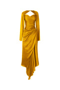 Grace Ruched Dress in Mustard