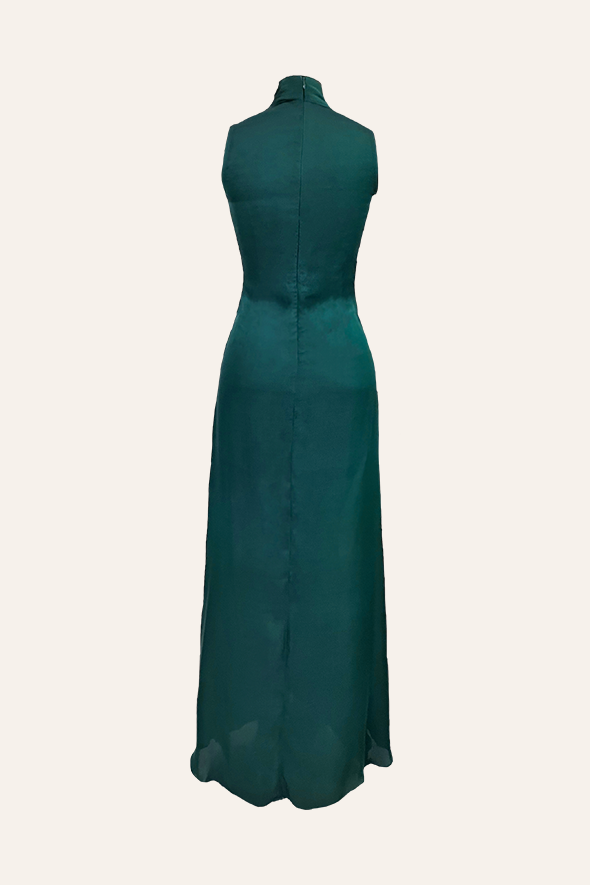 Kiara Draped Dress - in Emerald Green