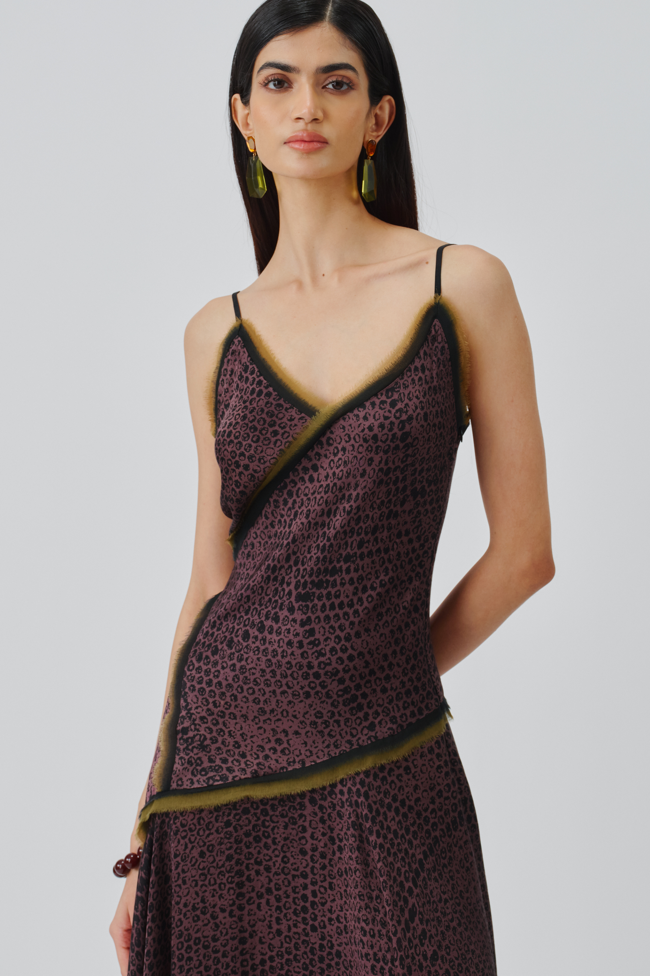 Front close up view of wildflower ajrakh dress