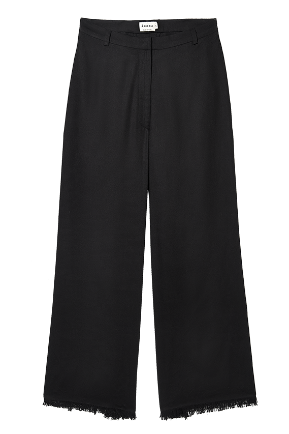 Monogram wide-leg pants in black - Balmain | Mytheresa