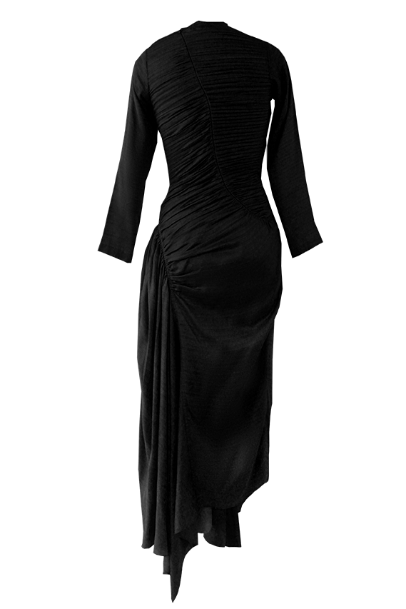Equilibrium Black Asymmetric Tencel Dress