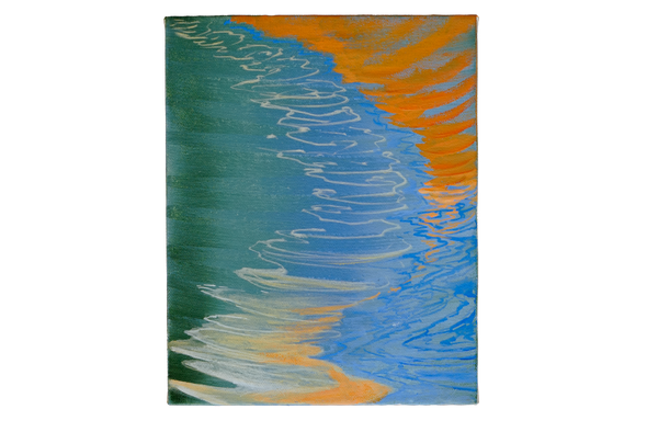 Sunset over rippling water