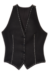 bearer black linen waistcoat for women