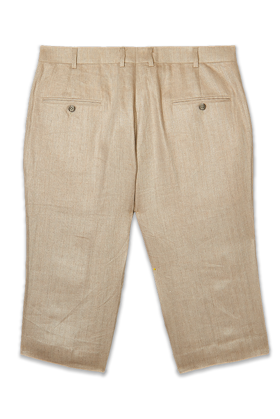 beige linen tailored shorts for men