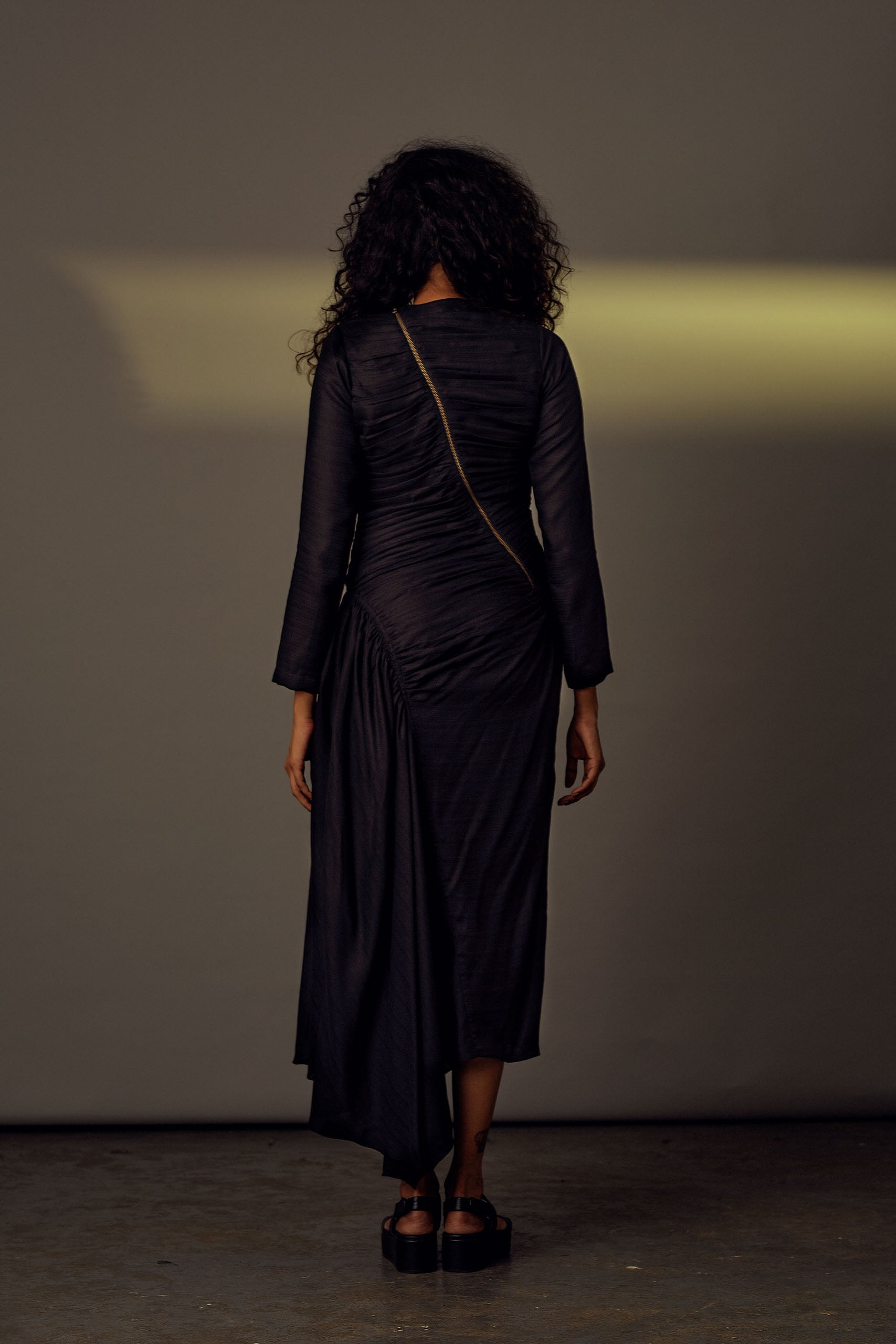 black-asymmetric-tencel-drape-dress-women
