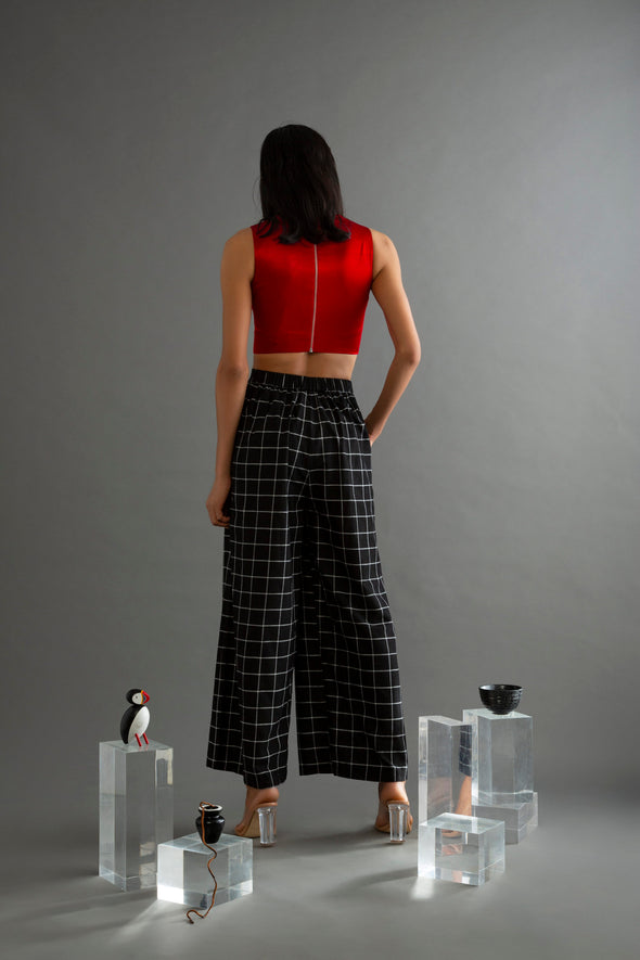 Canopy Clouds - Checks Khadi Palazzo