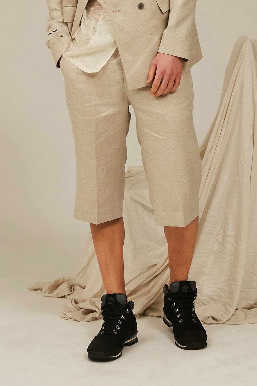 construct linen shorts for men