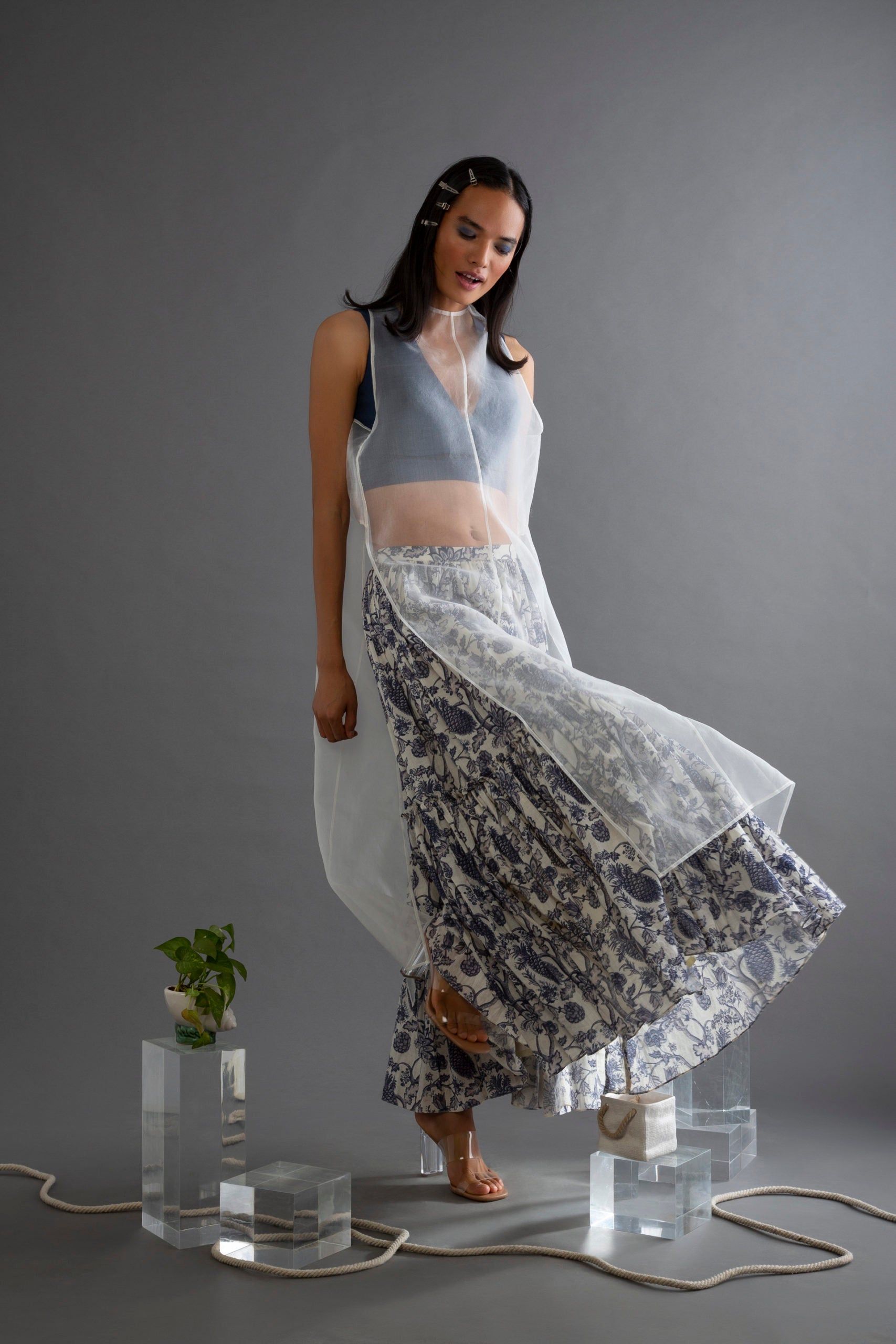 Indigo Mischief Printed Skirt