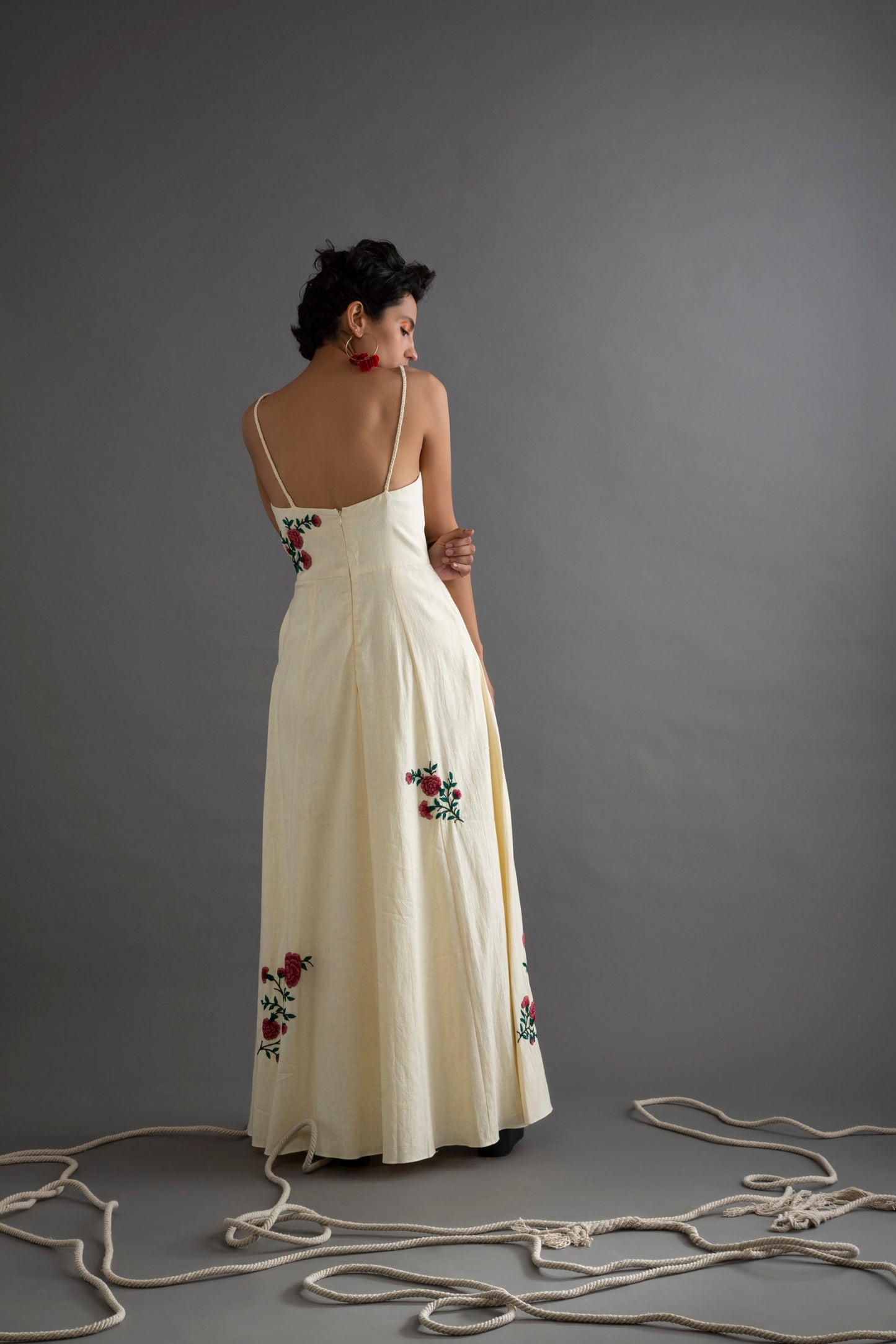 Handwoven Cotton Corset Embroidered Dress