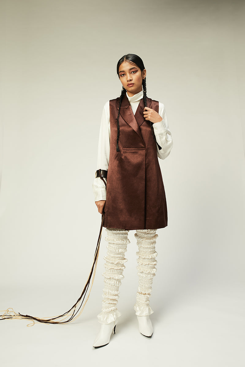 mashru dress with peak collar