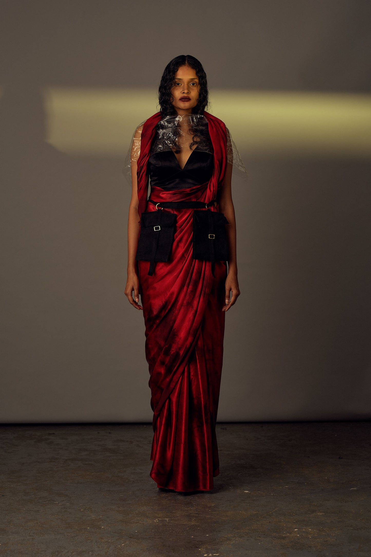 Eternal - Red Satin Saree