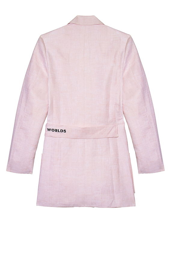 the trooper pink linen jacket for women