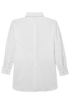 white organic cotton shirt with waist tie-up for women