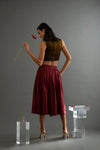 Wildlower Maroon Bhagalpuri Skirt Scaled